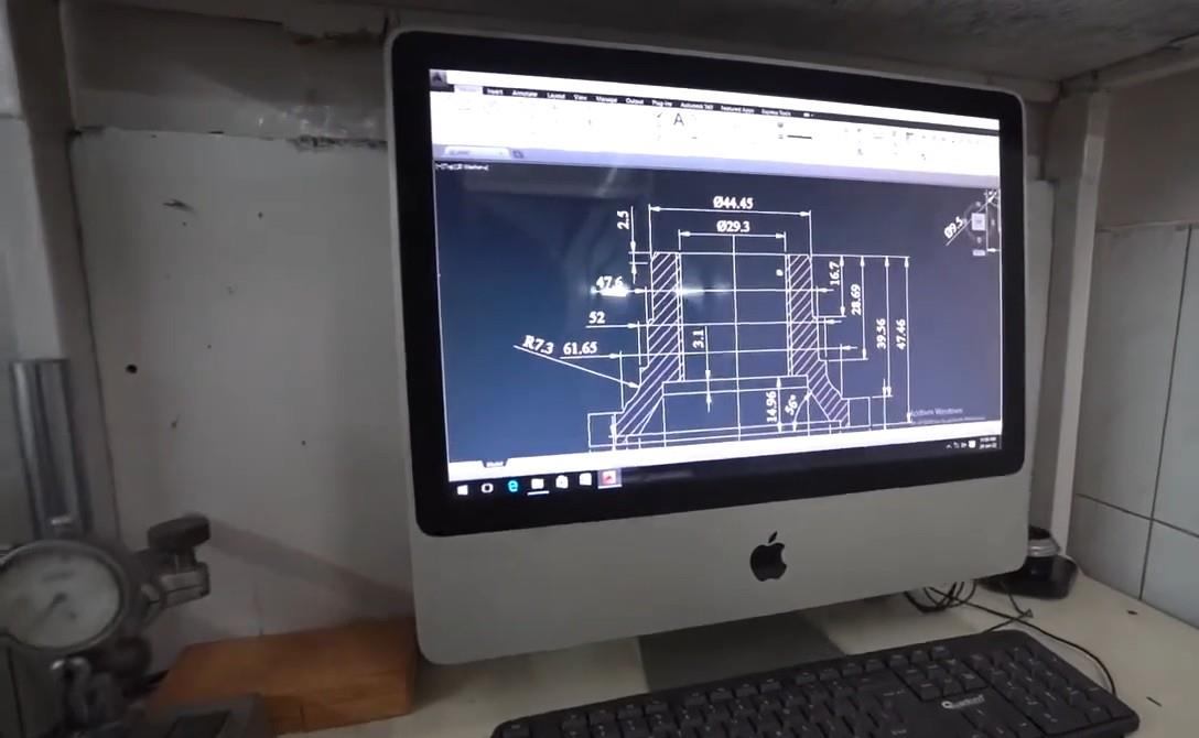 Component drawing on a CAD workstation at Jolly Auto India