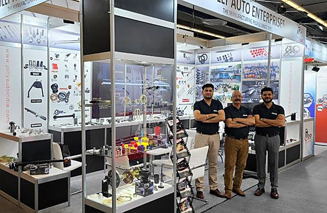 The Jolly Auto India team at an international trade exhibition