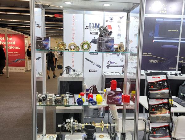 The Jolly Auto India stand at an international automotive trade fair