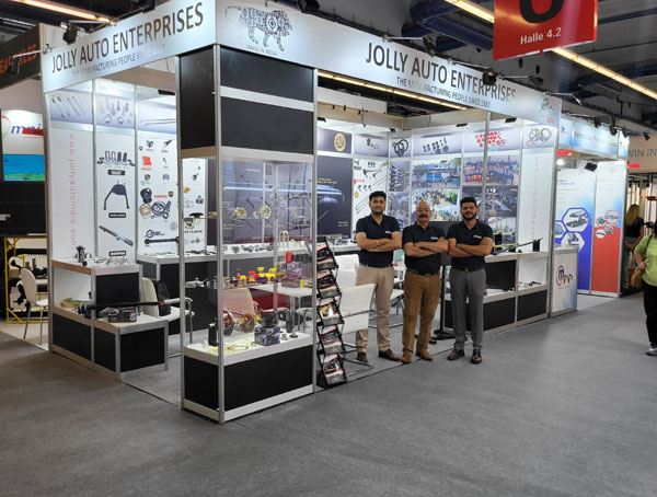 The Jolly Auto India stand at an international automotive trade fair