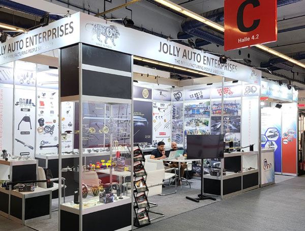 The Jolly Auto India stand at an international automotive trade fair