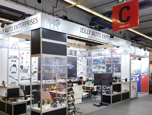 The Jolly Auto India stand at an international automotive trade fair